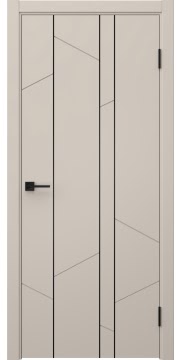 Межкомнатная дверь Соло 24 эмаль мокко, черный молдинг — 1416