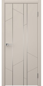 Межкомнатная дверь Соло 24 эмаль мокко, молдинг серебро — 1415