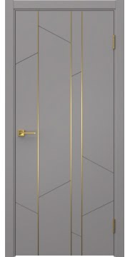 Межкомнатная дверь Соло 24 эмаль RAL 7036, золотой молдинг — 1400