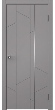 Межкомнатная дверь Соло 24 эмаль RAL 7036, молдинг серебро — 1401