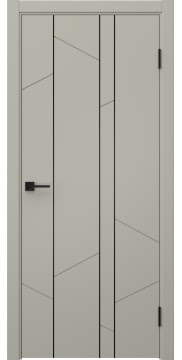 Межкомнатная дверь Соло 24 эмаль RAL 7044, черный молдинг — 1404