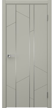 Межкомнатная дверь Соло 24 эмаль RAL 7044, молдинг серебро — 1403