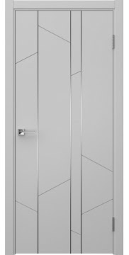 Межкомнатная дверь Соло 24 эмаль RAL 7047, молдинг серебро — 1406