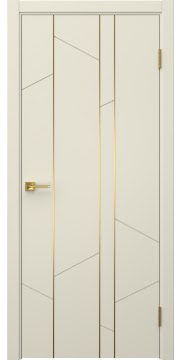 Межкомнатная дверь Соло 24 эмаль RAL 9001, золотой молдинг — 1407