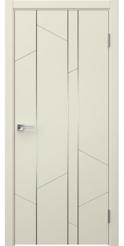 Межкомнатная дверь Соло 24 эмаль RAL 9001, молдинг серебро — 1408