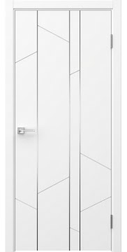 Межкомнатная дверь Соло 24 эмаль белая, молдинг серебро — 1413