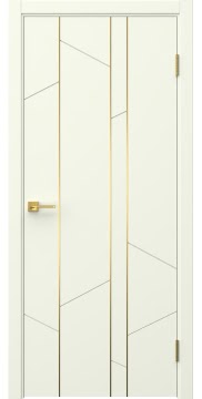 Межкомнатная дверь Соло 24 эмаль RAL 9010, золотой молдинг — 1409