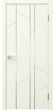 Межкомнатная дверь Соло 24 эмаль RAL 9010, молдинг серебро — 1410