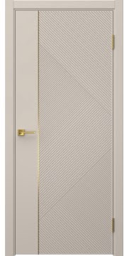 Межкомнатная дверь Соло 4 эмаль мокко, золотой молдинг — 1431