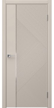 Межкомнатная дверь Соло 4 эмаль мокко, молдинг серебро — 1432