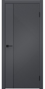 Межкомнатная дверь Соло 4 эмаль RAL 7012, черный молдинг — 1420