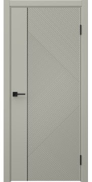 Межкомнатная дверь Соло 4 эмаль RAL 7044, черный молдинг — 1424