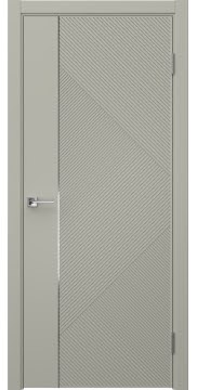 Межкомнатная дверь Соло 4 эмаль RAL 7044, молдинг серебро — 1423