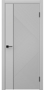 Межкомнатная дверь Соло 4 эмаль RAL 7047, черный молдинг — 1425