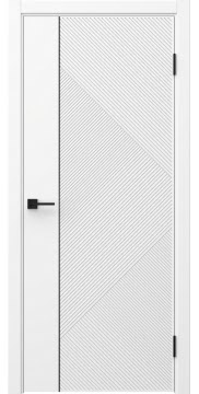 Межкомнатная дверь Соло 4 эмаль белая, черный молдинг — 1430