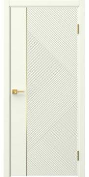 Межкомнатная дверь Соло 4 эмаль RAL 9010, золотой молдинг — 1427