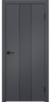 Межкомнатная дверь Соло 5 эмаль графит, черный молдинг — 1434