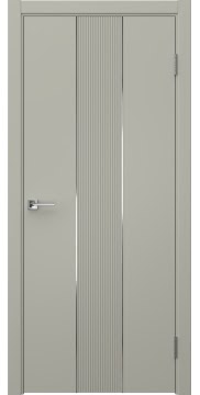 Межкомнатная дверь Соло 5 эмаль RAL 7044, молдинг серебро — 1437