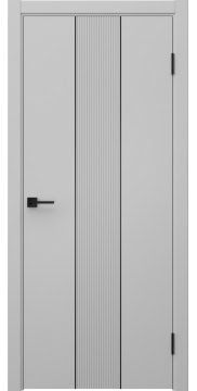 Межкомнатная дверь Соло 5 эмаль RAL 7047, черный молдинг — 1439