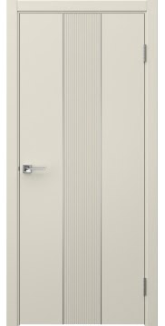 Межкомнатная дверь Соло 5 эмаль RAL 9001, молдинг серебро — 0866