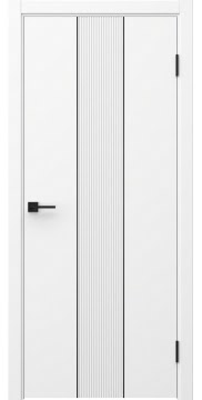 Межкомнатная дверь Соло 5 эмаль белая, черный молдинг — 1444
