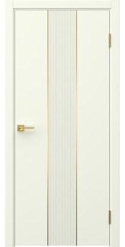 Межкомнатная дверь Соло 5 эмаль RAL 9010, золотой молдинг — 1441