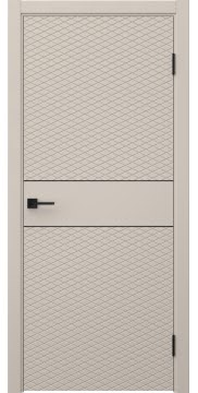 Межкомнатная дверь Соло 6 эмаль мокко, черный молдинг — 1461