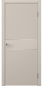 Межкомнатная дверь Соло 6 эмаль мокко, молдинг серебро — 1460