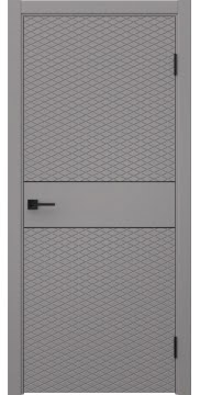 Межкомнатная дверь Соло 6 эмаль RAL 7036, черный молдинг — 1449