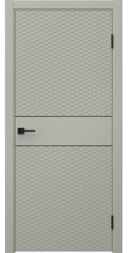 Межкомнатная дверь Соло 6 эмаль RAL 7044, черный молдинг — 1452