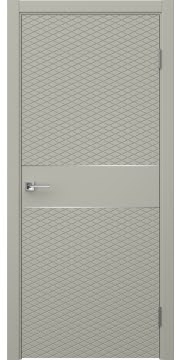 Межкомнатная дверь Соло 6 эмаль RAL 7044, молдинг серебро — 1451