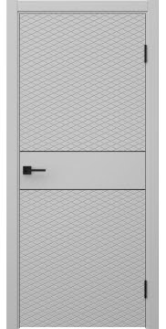 Межкомнатная дверь Соло 6 эмаль RAL 7047, черный молдинг — 1453