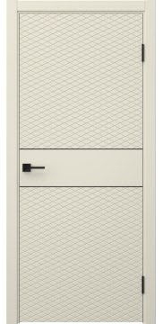 Межкомнатная дверь Соло 6 эмаль RAL 9001, черный молдинг — 1454