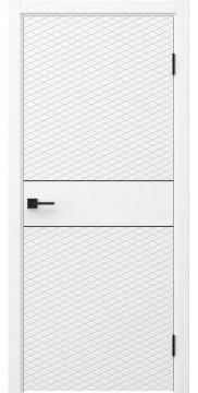 Межкомнатная дверь Соло 6 эмаль белая, черный молдинг — 1458