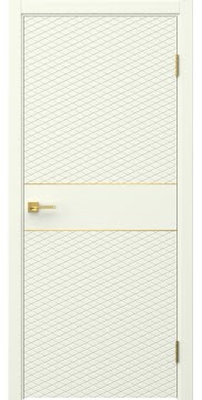 Межкомнатная дверь Соло 6 эмаль RAL 9010, золотой молдинг — 1455