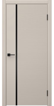 Межкомнатная дверь Соло 8 эмаль мокко, черный молдинг — 1474