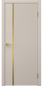 Межкомнатная дверь Соло 8 эмаль мокко, золотой молдинг — 1473