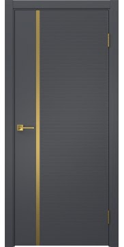 Межкомнатная дверь Соло 8 эмаль графит, золотой молдинг — 1464