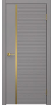 Межкомнатная дверь Соло 8 эмаль RAL 7036, золотой молдинг — 1465
