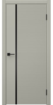 Межкомнатная дверь Соло 8 эмаль RAL 7044, черный молдинг — 1467