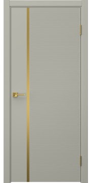 Межкомнатная дверь Соло 8 эмаль RAL 7044, золотой молдинг — 1466