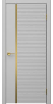 Межкомнатная дверь Соло 8 эмаль RAL 7047, золотой молдинг — 1468