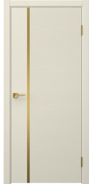 Межкомнатная дверь Соло 8 эмаль RAL 9001, золотой молдинг — 1469
