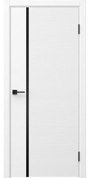 Межкомнатная дверь Соло 8 эмаль белая, черный молдинг — 0882