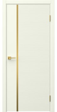 Межкомнатная дверь Соло 8 эмаль RAL 9010, золотой молдинг — 1470