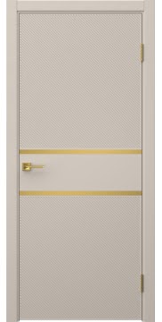 Межкомнатная дверь Соло 9 эмаль мокко, золотой молдинг — 1484