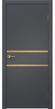 Межкомнатная дверь Соло 9 эмаль графит, золотой молдинг — 1475