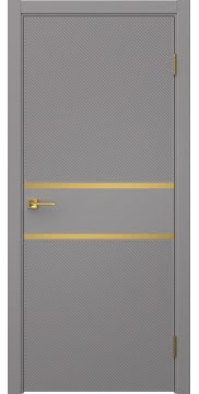 Межкомнатная дверь Соло 9 эмаль RAL 7036, золотой молдинг — 1476