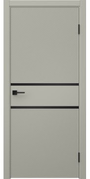 Межкомнатная дверь Соло 9 эмаль RAL 7044, черный молдинг — 1478