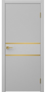 Межкомнатная дверь Соло 9 эмаль RAL 7047, золотой молдинг — 1479